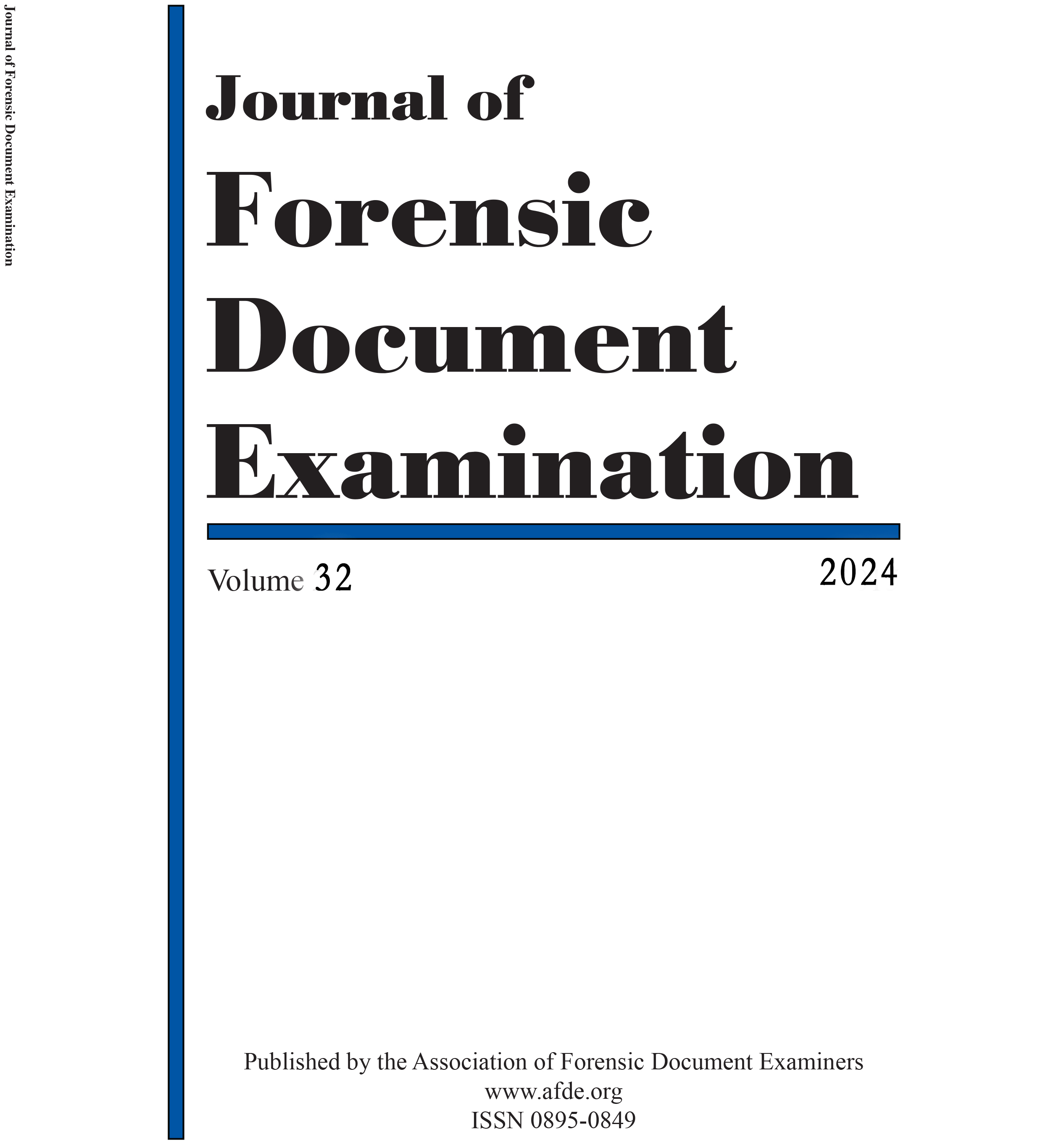 cover: Anna Trombetta, Professor Martin W. B. Jarvis from Charles Darwin University, and I, Luca Bianchini, have published a peer-reviewed article titled Unveiling a New Sophisticated Ink Analysis Technique, and Digital Image Processing: A Forensic Examination of Mozart’s Thematic Catalogue. This research, which underwent an extensive double-blind peer review, has appeared in a journal that serves as a global reference point for forensic document examiners and court specialists.